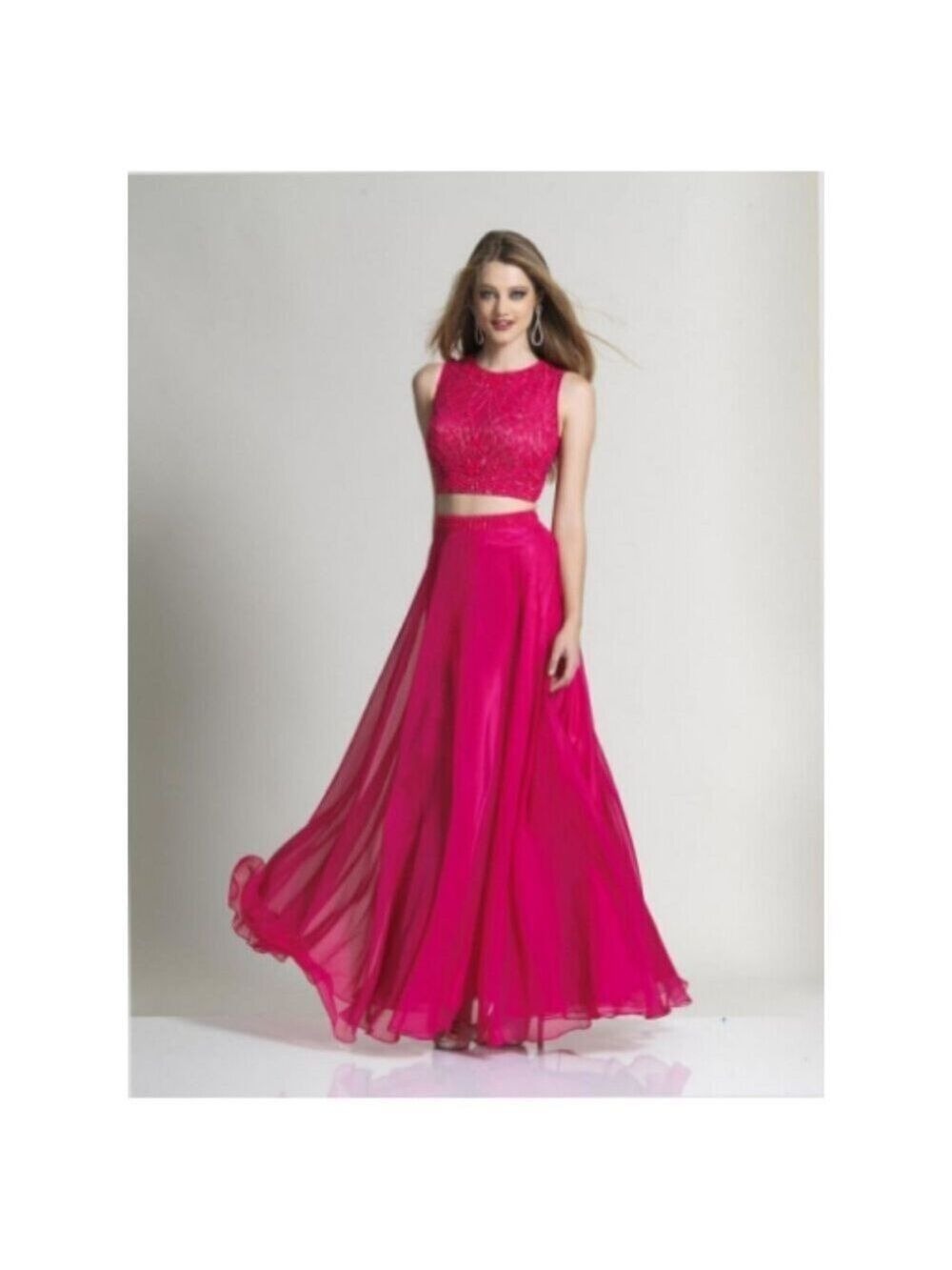 Prom Dave & Johnny Dress Style 2376 Fuscia 2 Pc Size 0